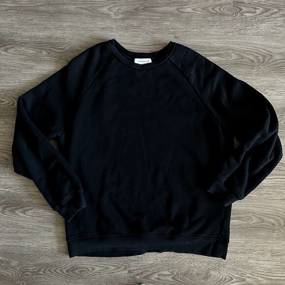 Ninety Percent Black Crewneck Sweater 100% Organic Cotton - Size Large - Picture 1 of 8